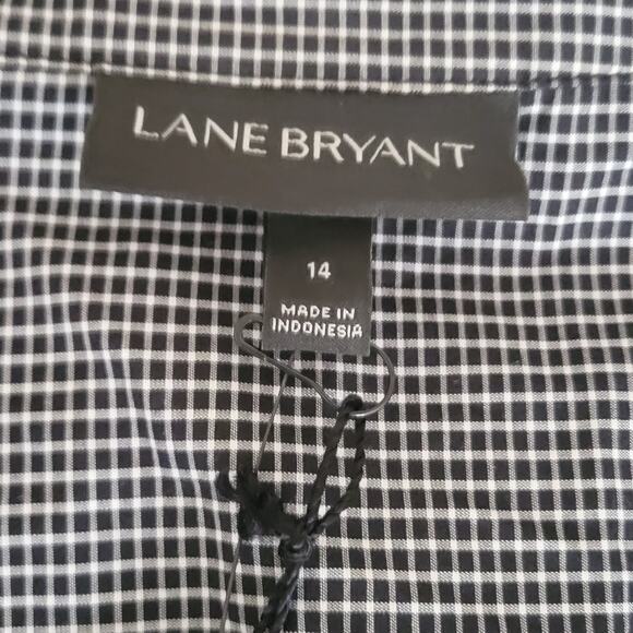 Lane Bryant Long Sleeve Fitted Blouse Black and White New with Tags Size 14 - Picture 3 of 9